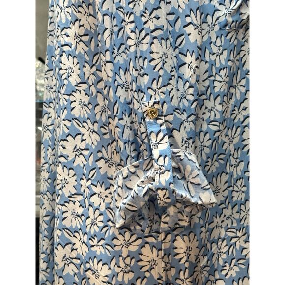 Lilly Pulitzer Natalie Coverup Shirtdress XS Lunar Blue Palm Beach Petals Floral - Picture 6 of 11